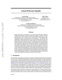 Latent Preference Bandits