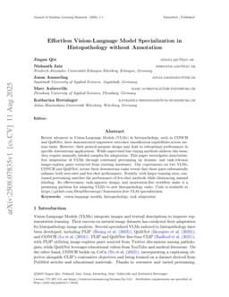 Effortless Vision-Language Model Specialization in Histopathology without Annotation