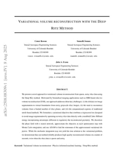 Variational volume reconstruction with the Deep Ritz Method