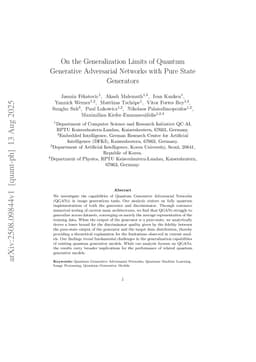On the Generalization Limits of Quantum Generative Adversarial Networks with Pure State Generators