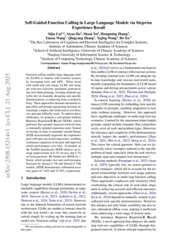 Self-Guided Function Calling in Large Language Models via Stepwise Experience Recall