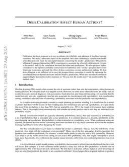 Does Calibration Affect Human Actions?