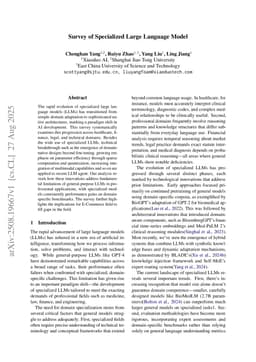 Survey of Specialized Large Language Model