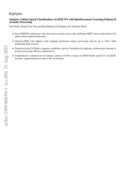 Adaptive Vehicle Speed Classification via BMCNN with Reinforcement Learning-Enhanced Acoustic Processing