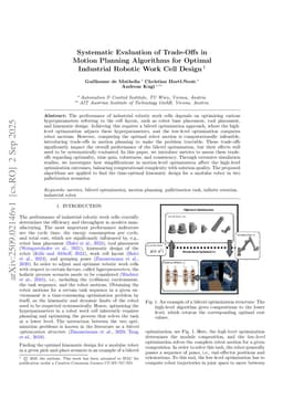 Systematic Evaluation of Trade-Offs in Motion Planning Algorithms for Optimal Industrial Robotic Work Cell Design