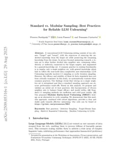 Standard vs. Modular Sampling: Best Practices for Reliable LLM Unlearning