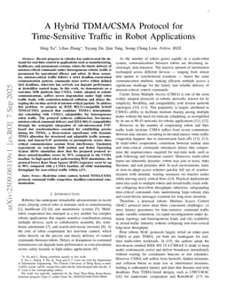 A Hybrid TDMA/CSMA Protocol for Time-Sensitive Traffic in Robot Applications