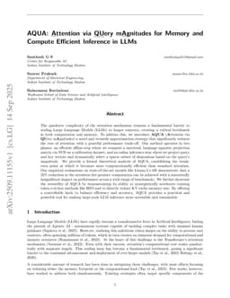AQUA: Attention via QUery mAgnitudes for Memory and Compute Efficient Inference in LLMs