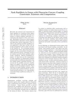 Nash Equilibria in Games with Playerwise Concave Coupling Constraints: Existence and Computation