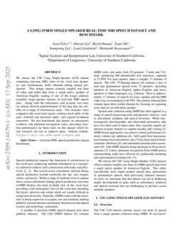 A long-form single-speaker real-time MRI speech dataset and benchmark