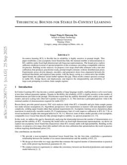 Theoretical Bounds for Stable In-Context Learning