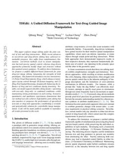 TDEdit: A Unified Diffusion Framework for Text-Drag Guided Image Manipulation