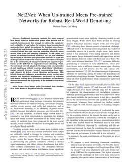 Net2Net: When Un-trained Meets Pre-trained Networks for Robust Real-World Denoising