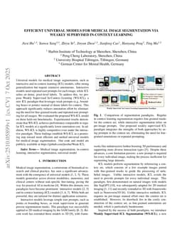Efficient Universal Models for Medical Image Segmentation via Weakly Supervised In-Context Learning