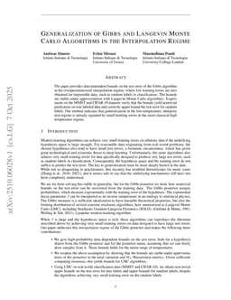 Generalization of Gibbs and Langevin Monte Carlo Algorithms in the Interpolation Regime