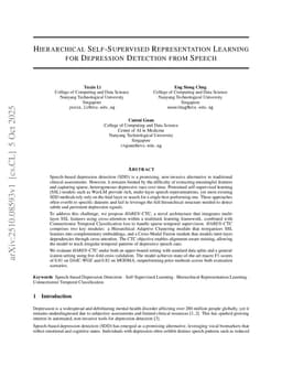 Hierarchical Self-Supervised Representation Learning for Depression Detection from Speech