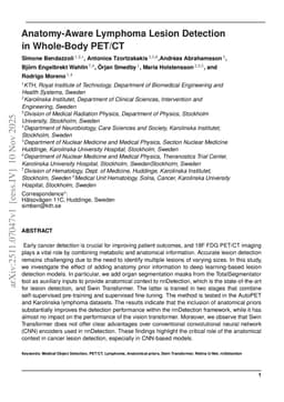 Anatomy-Aware Lymphoma Lesion Detection in Whole-Body PET/CT