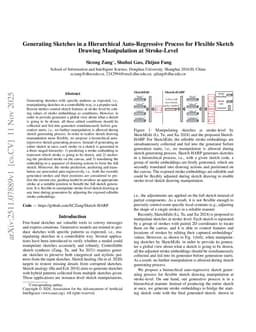 Generating Sketches in a Hierarchical Auto-Regressive Process for Flexible Sketch Drawing Manipulation at Stroke-Level