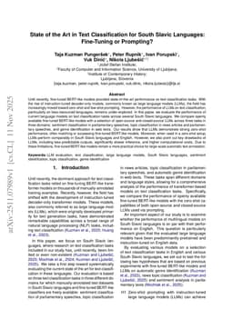 State of the Art in Text Classification for South Slavic Languages: Fine-Tuning or Prompting?