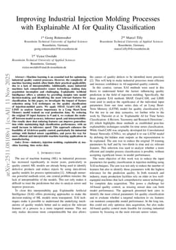 Improving Industrial Injection Molding Processes with Explainable AI for Quality Classification