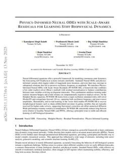 Physics-Informed Neural ODEs with Scale-Aware Residuals for Learning Stiff Biophysical Dynamics