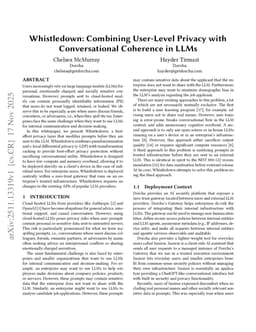 Whistledown: Combining User-Level Privacy with Conversational Coherence in LLMs