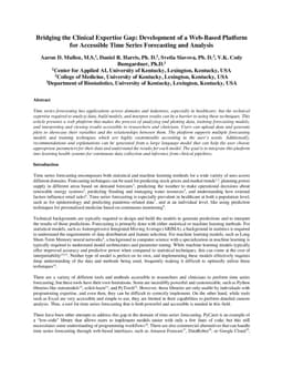 Bridging the Clinical Expertise Gap: Development of a Web-Based Platform for Accessible Time Series Forecasting and Analysis