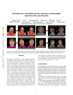 FactorPortrait: Controllable Portrait Animation via Disentangled Expression, Pose, and Viewpoint