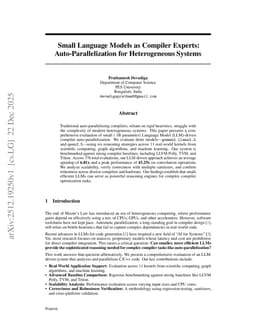 Small Language Models as Compiler Experts: Auto-Parallelization for Heterogeneous Systems